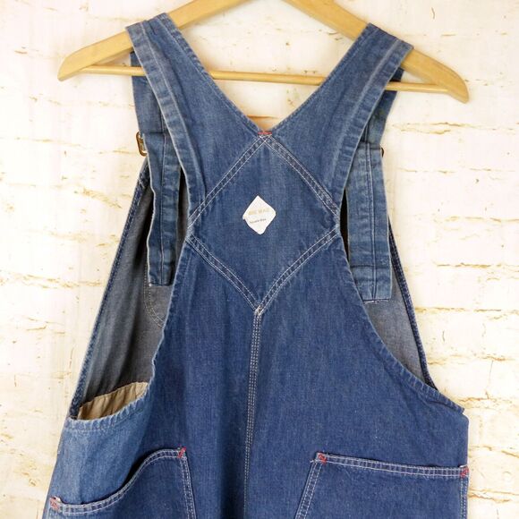 VTG JCPenney Big Mac 70s Denim Overalls Carpenter 43X30.5 Square Back Union Made - Picture 12 of 16